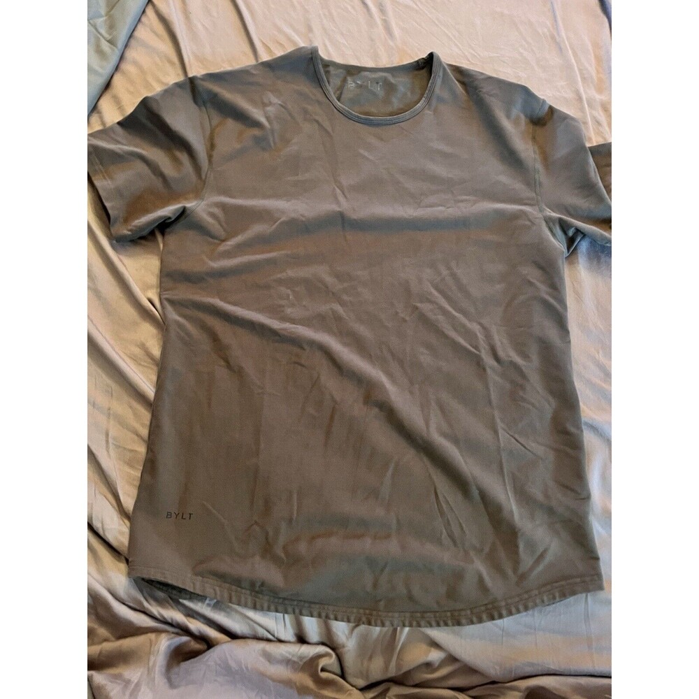Mens BYLT Drop Cut Shirt Green Size Large EUC